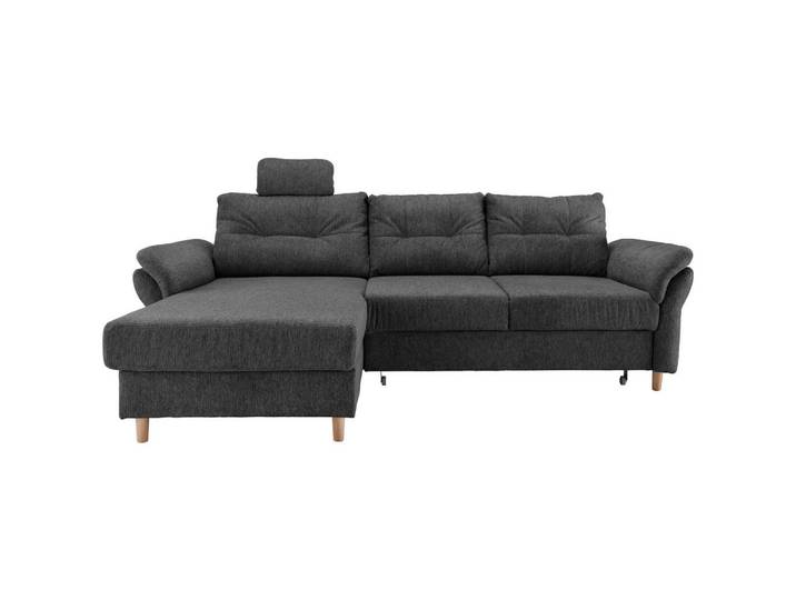 Ecksofa, Anthrazit, 250x176 cm, Textil, 4-Sitzer, L-Form mit Liegefunktion, Livetastic