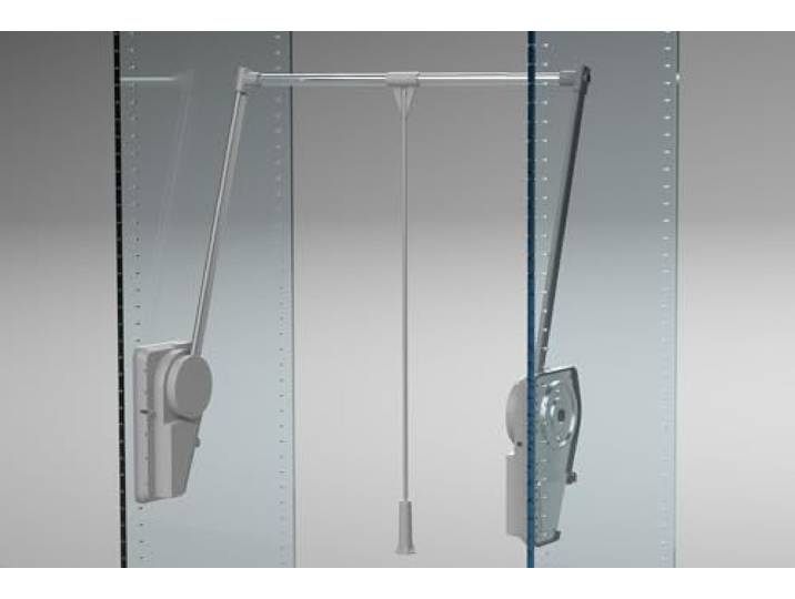 HWS Kleiderlift, Superlift, Tragkraft: 12-20kg für Schrank ohne Öldämpfer für Schrankbreiten von min. 750 mm - max. 1150 mm (Lift grau)