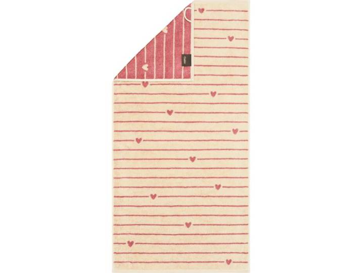 Cawö Frottierwäsche Lines & Hearts mit eingewebtem Design – Duschtuch – 70x140 cm