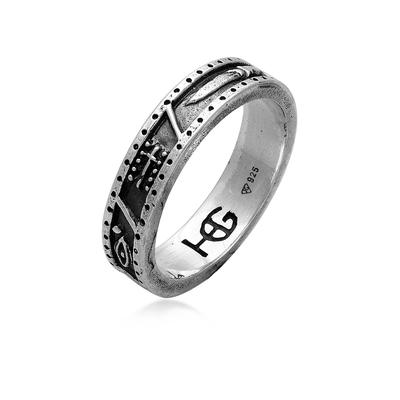 Silberring HAZE & GLORY "Ring Bandring - Foresight 925 Silber" Gr. 66, silber, Fingerringe, Herren, 66, Silber 925 (Sterlingsilber), Silberring