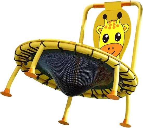 Famanu Kindertrampolin Außen - Robustes Schaum-Handgriff - 92 cm Durchmesser - Giraffenmuster
