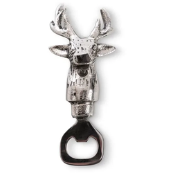 Flaschenöffner Hirschkopf 15,5 cm Aluminium Silber