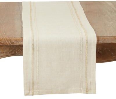 Saro Lifestyle "Leno Stripe Elegance Table Runner - 13""x72"""