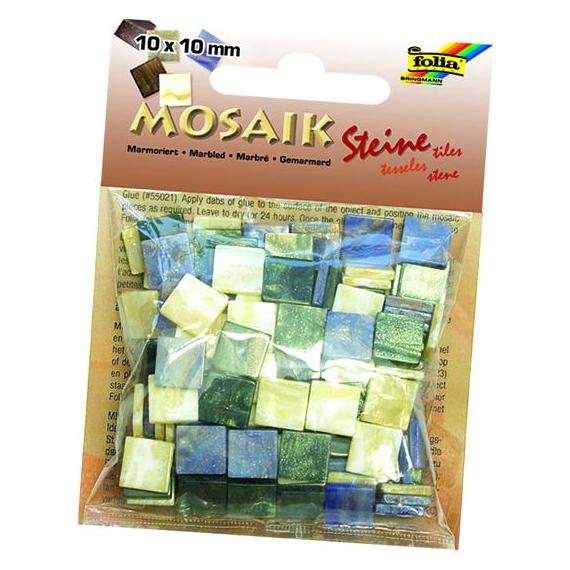 Folia Mosaiksteine MARMORIERTER MIX, 45g, 10x10mm (38651300)