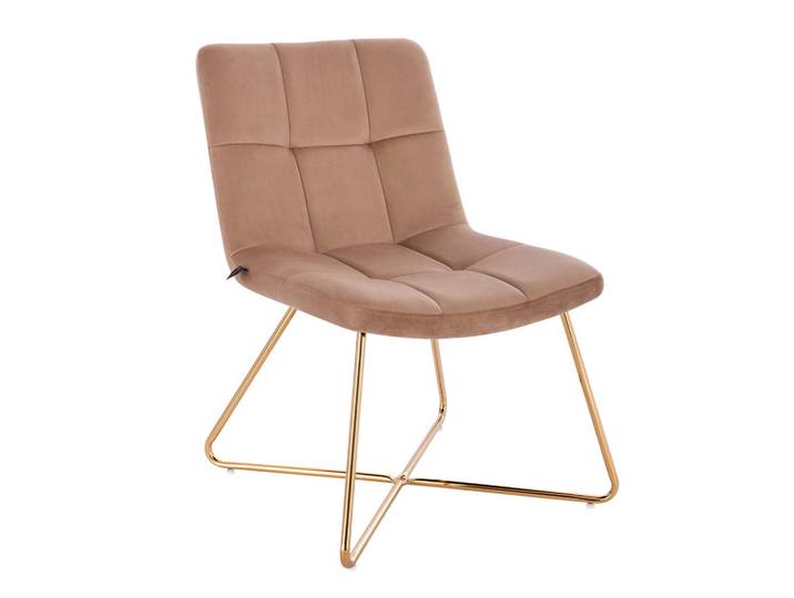Svita Loungesessel Lynn Samt Taupe, Beige, Metall, 58x82x64 cm, Wohnzimmer, Sessel, Polstersessel