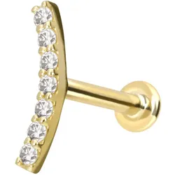 14 Karat Gold Labret mit Innengewinde MOISSANIT-BOGEN