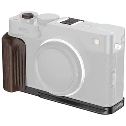 SmallRig 6237 L-Shaped Mount Plate with Wooden Handle for FUJIFILM X-E5 (Ebony, Black), Video Zubehör, Schwarz, Braun