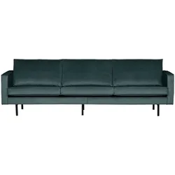 Sofa Rodeo Samt, modern und elegant, 3-Sitzer in Teal, weiche Polsterung, Metallgestell