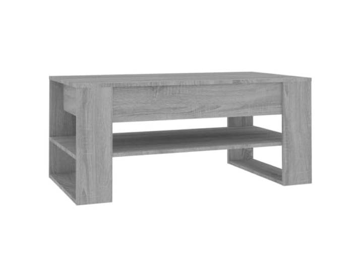 GHVBNMF Couchtisch Grau Sonoma 102x55x45 cm Holzwerkstoff Praktischer Sofatisch mit offener Ablage für Zeitschriften und Deko im Wohnzimmer oder Lounge-Bereich.