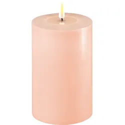 Deluxe Homeart LED Stumpenkerze Real Flame rosa, Ø10 x H15cm, rosa