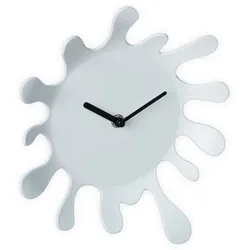 Relaxdays Weiße Wanduhr Farbklecks Weiß,Schwarz