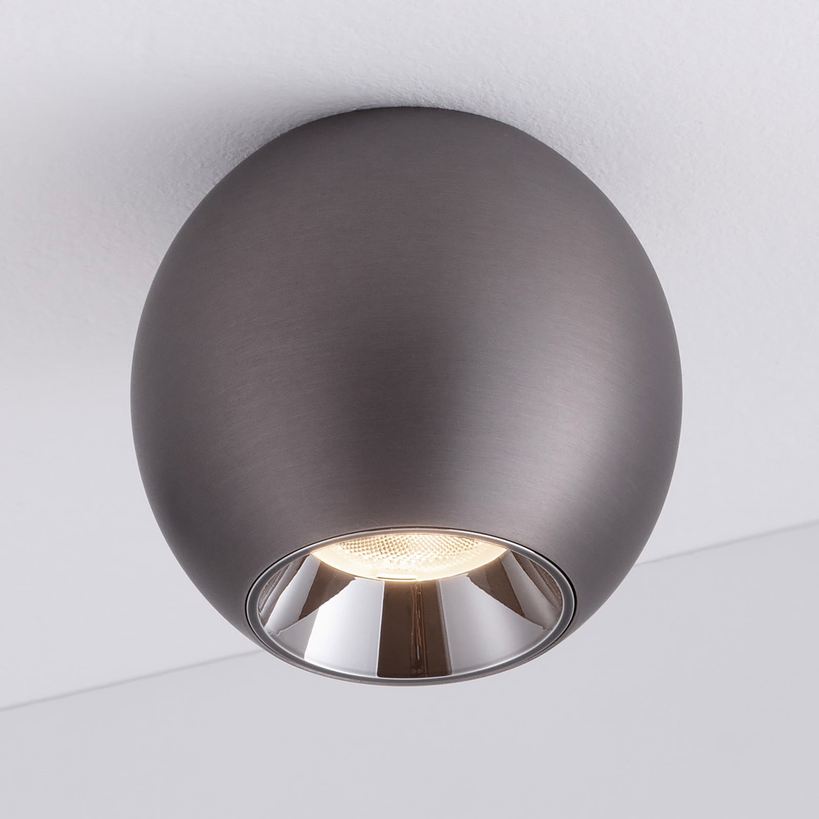 home24 Plafondlamp Nano LED Zilver Aluminium Ø 9 cm