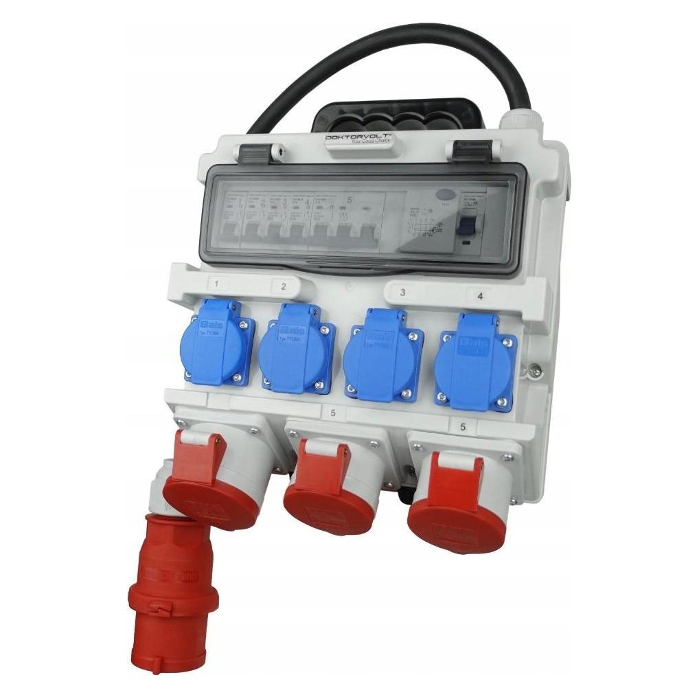 Doktorvolt Stromverteiler mit Steckdosen und Sicherheitsmerkmalen (4x, CEE 16/5, CEE 32/5, CEE 7/4) (55026072)