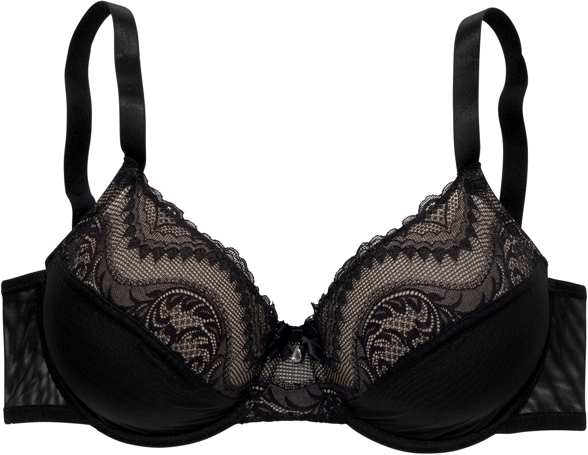 Bügel-BH "BH mit Bügel, Spitzen-BH, als Dessous-Set kombinierbar", Damen, Gr. 75, Cup C, schwarz, Spitze, Obermaterial: 88% Polyamid, 12% Elasthan, PETITE FLEUR GOLD BY LASCANA, BHs Bügel-BH, sexy Unterwäsche, sexy Dessous, Reizwäsche Damen, grosse Grösse