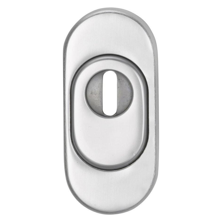 EDI Schlüsselrosette 0815/0000 Edelstahl EST Schildstärke 14,5 mm PZ oval (Türgriff) (0815/0000/00)