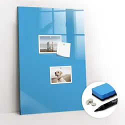 MAGNETTAFEL 40x60 Blau schwarzer Marker