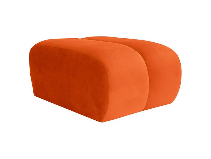 Polsterhocker 60 x 40 x 89cm Orange Samt Ravi: Rotorange