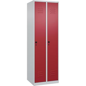 CP-Möbel Spind Classic PLUS, rot, 2 Abteile, mit Drehriegelschloss, 60 x 185 cm