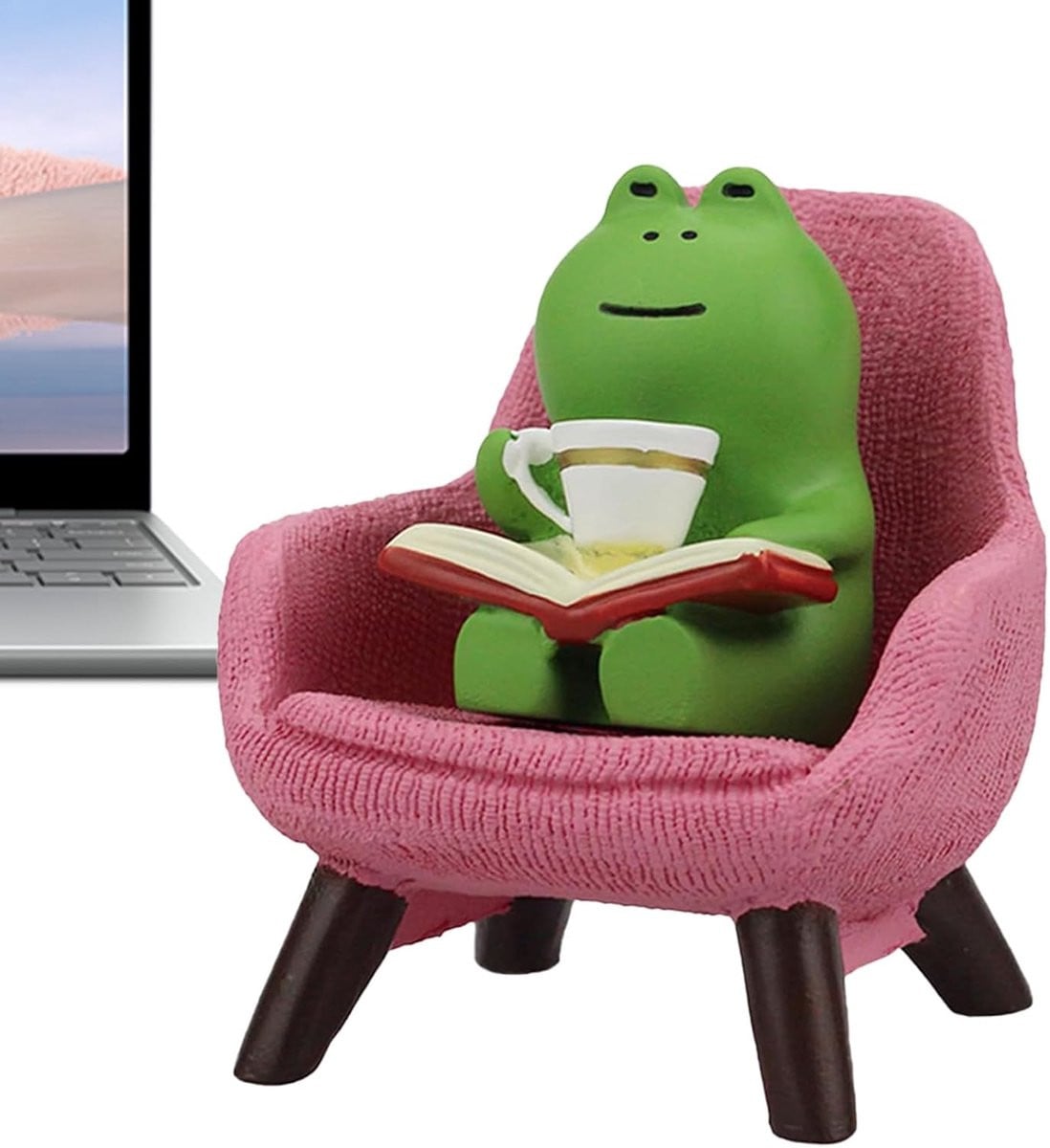 Groen Kikker Beeldje voor Bureau Decoratie