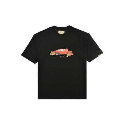 T-Shirt PAS DE MONACO "Pas De Monaco MONOPOSTO T-SHIRT", Herren, Gr. M, schwarz, 70% Polyester, 30% Baumwolle, bedruckt, relaxed fit, Rundhals, Shirts T-Shirt