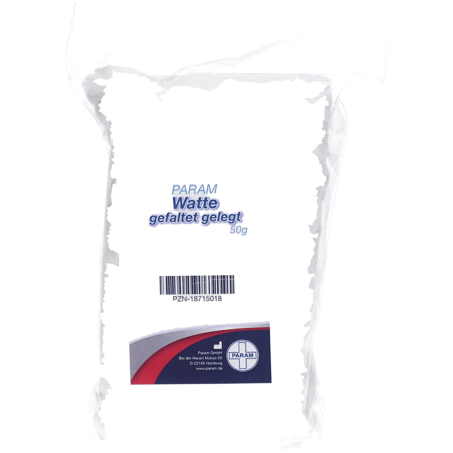Watte Gefaltet gelegt 100% Baumwolle 50 g