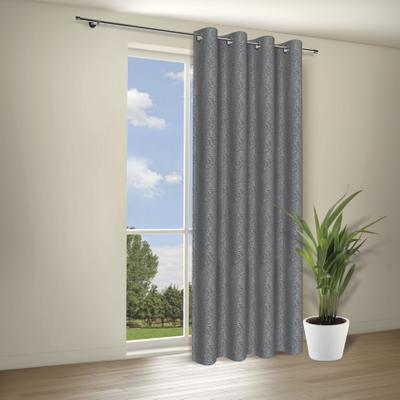 Vorhang GERSTER "Osane" Gr. 1, grau, B:140cm H:245cm, Wirkware, Polyester, Gardinen, Blickdichter Ösenschal "Osane"