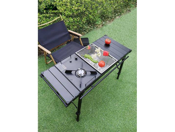 Table de camping pliante multifonctionnelle légère Lohascamping, table à brûleur réglable, table de barbecue