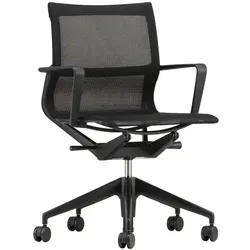 Vitra Bürodrehstuhl Physix Sitz- und Rückenbezug schwarz, Designer Alberto Meda, 63.5x88-100x55.5 cm