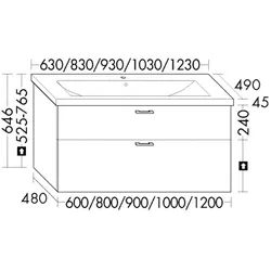 Burgbad Keramik-Waschtisch+Waschtischunterschrank System 30 Preisgruppe 3 Diago Trend- oder SHAJ093F5347C0001