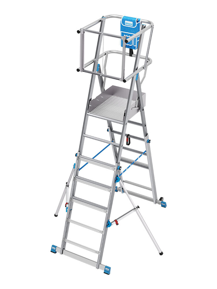 KRAUSE STABILO Teleskop-Plattformleiter SkyMatic mit Rollen 1x5-9 Sprossen - Art-Nr: 832948