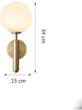 Friendly Fresh Finds Nordic Gold Glass LED Wall Sconce Modern Bedroom Living Room Wall Light model 3 white Light