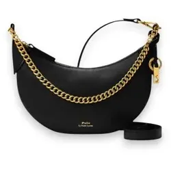Polo Ralph Lauren für Damen. 428977210001 Polo ID Mini-Ledertasche mit Kette schwarz (OSFA), Lässig