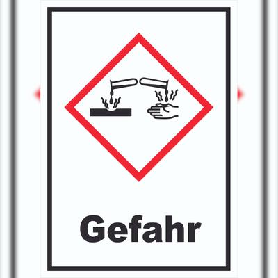 HB-Druck Schild Ätzende Wirkung Gefahr Ätzwirkung hochkant A6 (105x148mm)