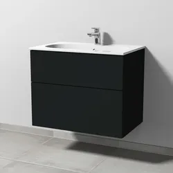 Sanipa 3way Waschtischunterbau zu Geberit Acanto Slim Waschtisch mit 2 Auszügen, Vulkan-Matt SP4111V