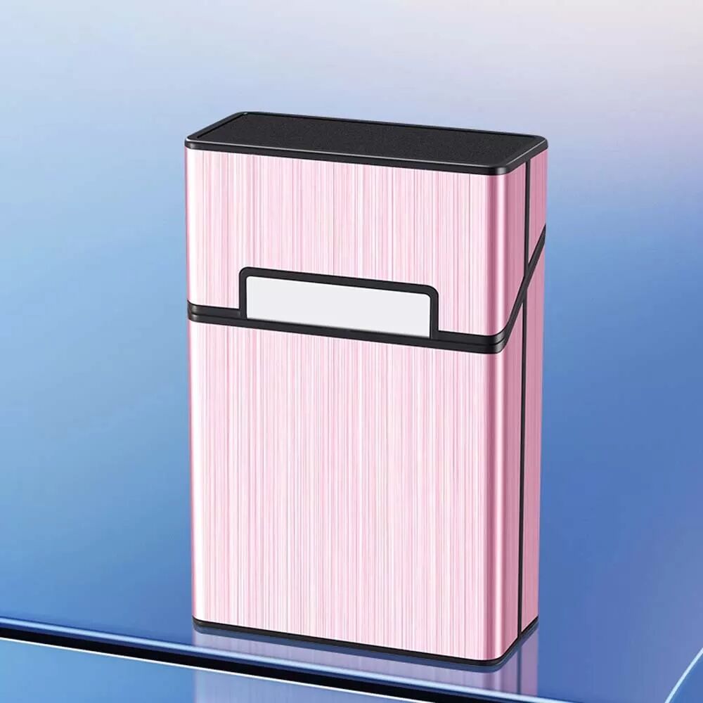 INF Zigarettenetui für 20 normale Zigaretten - Magnetverschluss, feuchtigkeitsbeständig Rosa