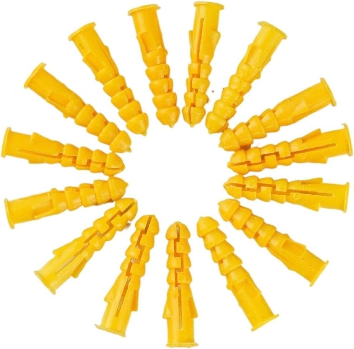 Plastic Ankers Expansiedeksels Muurpluggen Geel M6x80mm 100 stuks