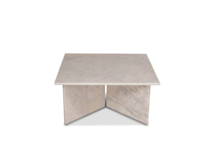 Vega Couchtisch, weißer Marmor 90 x 90