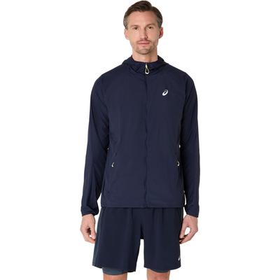 Laufjacke ASICS "ROAD PACKABLE JACKET", Herren, Gr. XL, schwarz (midnight), Softshell, Obermaterial: 100% Nylon, normal, hoch geschlossener Ausschnitt, Raglanärmel, Jacken, ACTIBREEZE™ Technologie, Wasserabweisend, Windabweisend