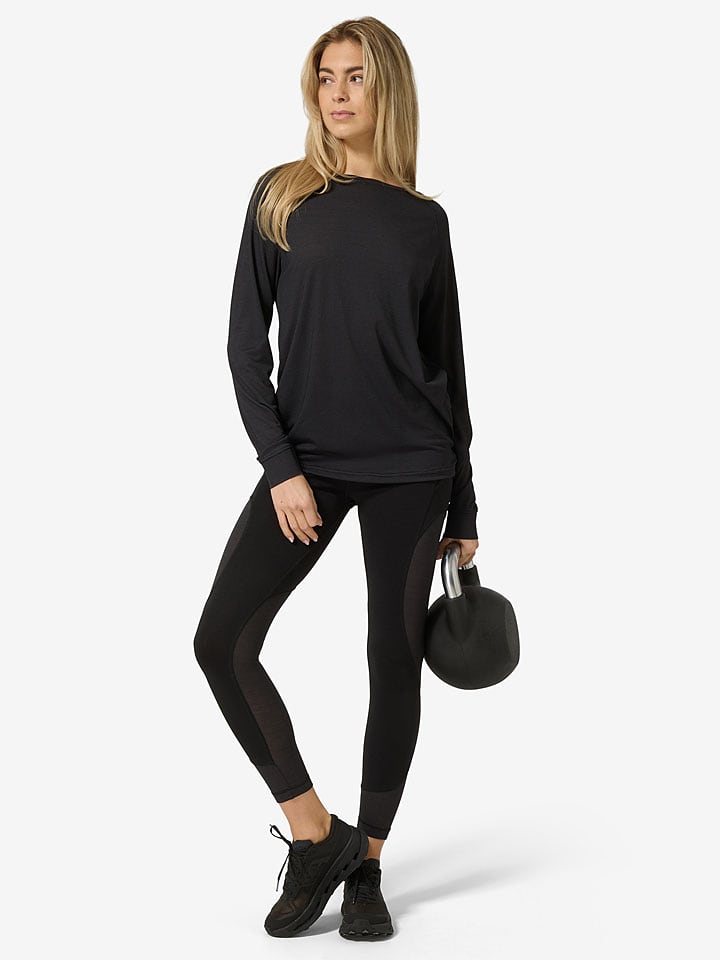super.natural Trainingslongsleeve "Leisure Air" in Schwarz - M