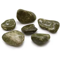 Bag of 6 Large African Tumble Stones - Epidote Snowflake