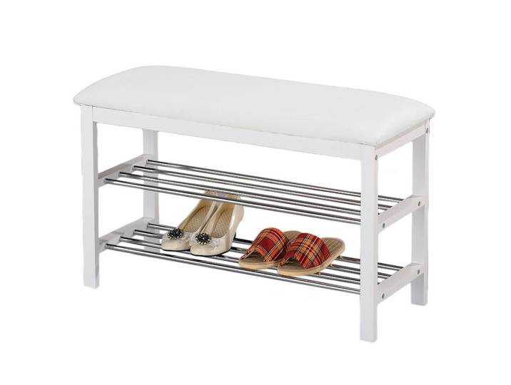 Idimex Sitzbank Sana weiß, Weiß, Holz, Mode, 81x49x31 cm, Garderobe, Garderobenbänke, Schuhbänke