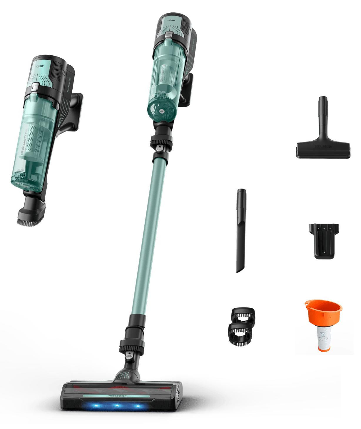 Rowenta X-Force 8.80 Allergy RH1833 steelstofzuiger zonder zak, groen/grijs, met HEPA-filter voor droog gebruik en huisdierharen