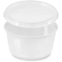 Alpine Professional Rundbecher (PP) klar 250ml + Deckel - 250 Stück, Einwegbehälter, Transparent