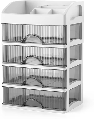 Fusion Finds Layer Makeup Organizer With Drawers For Vanity And Desktop Storage white a