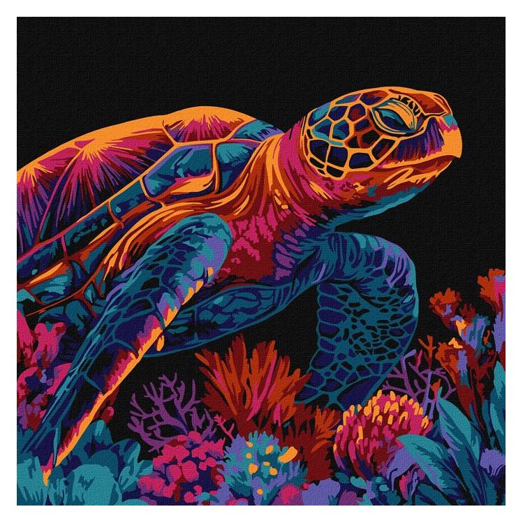 Ideyka Malen nach Zahlen - Geheimnisvolle Schildkröte 30 x 30 cm (KHO5182)