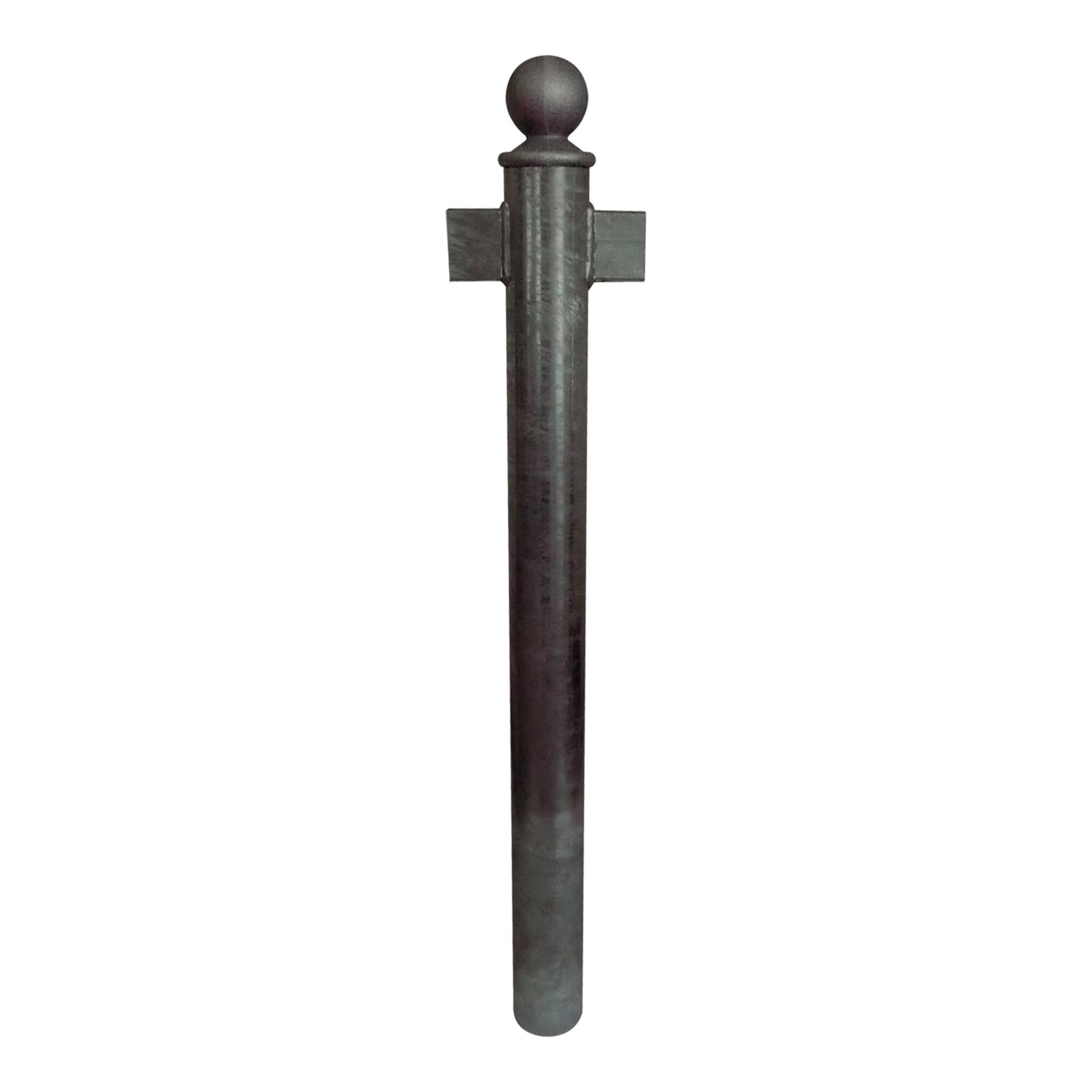 Schake Stilpfosten Typ 40673B als Barriere, System zum Einbetonieren, Ø 60mm + Kugelkopf, als Endpfosten, beschichtet, RAL 6005)