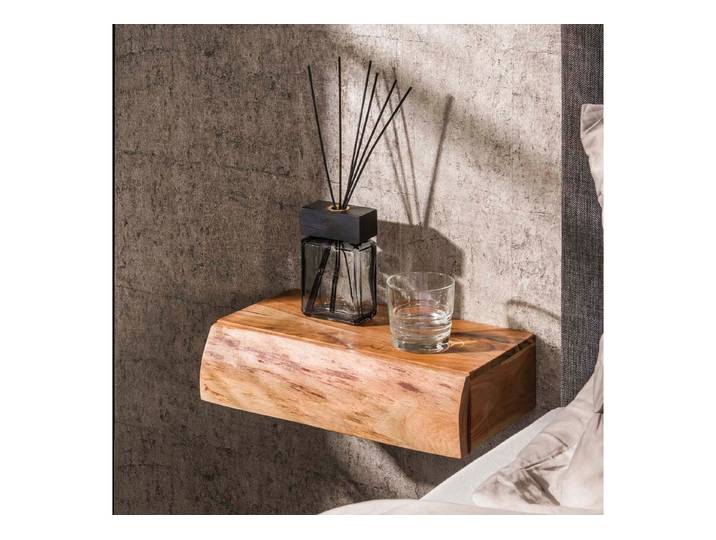 alesvelt Nachttisch Set TREE L 2 schwebende Nachtkonsolen aus Akazie mit Baumkante (2er-Set), 40x20x10cm, Akazienholz