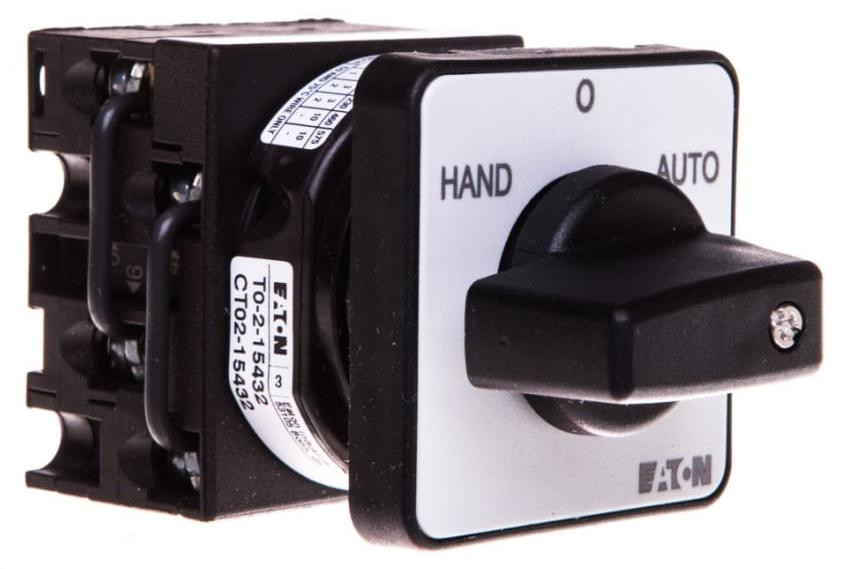 Eaton T0-2-15432/E Wisselschakelaar 20A Hand-O-Auto 45° vergrendeld voor inbouw