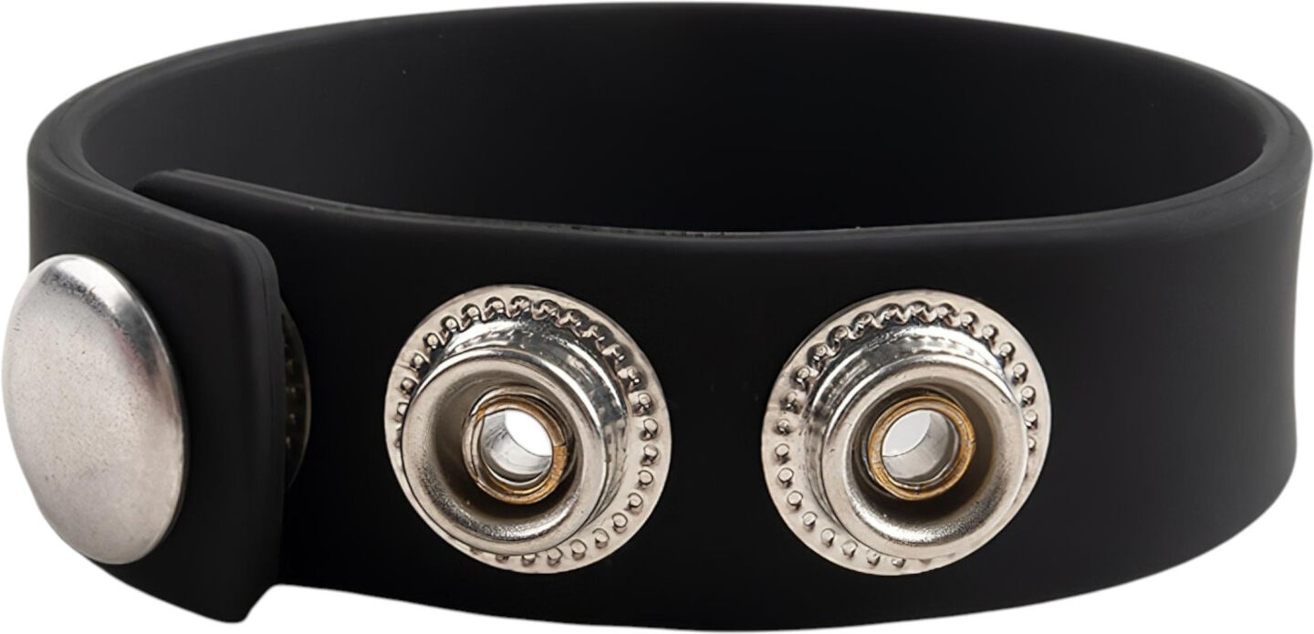 Pulselock Forge - adjustable snap‑fastening silicone cock ring (black) - 200 mm