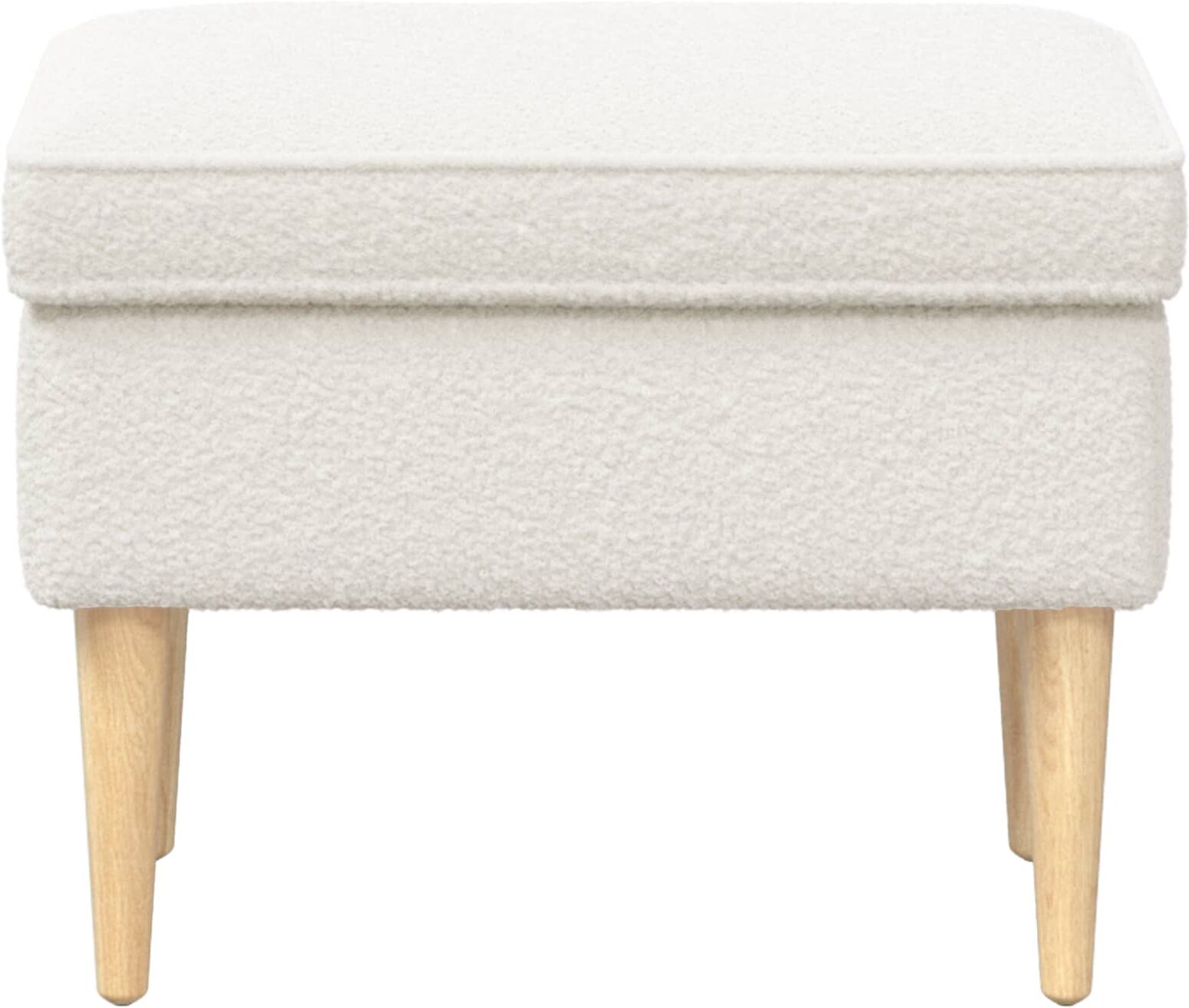 vidaXL Pouf Crème 55 x 35 x 41 cm Bouclé